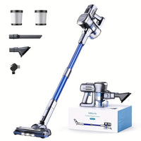 Aspirateur balai sans fil bleu puissant pour nettoyage sols et surfaces