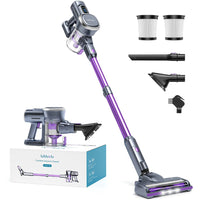 Aspirateur balai sans fil mauve puissant pour nettoyage sols et surfaces