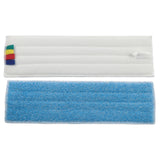 Frange de lavage microfibre bleue 44 cm avec fixation Velcro.