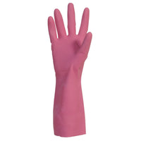 Gants latex rose floqués coton pour nettoyage professionnel